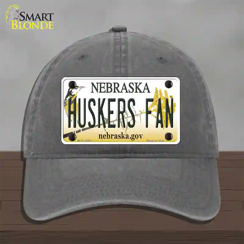 Huskers Fan Novelty License Plate Hat Unconstructed Cotton / Charcoal