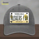 Huskers Fan Novelty License Plate Hat Unconstructed Cotton / Charcoal