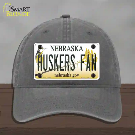 Huskers Fan Novelty License Plate Hat Unconstructed Cotton / Charcoal