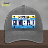 Go Wolf Pack Novelty License Plate Hat Unconstructed Cotton / Charcoal