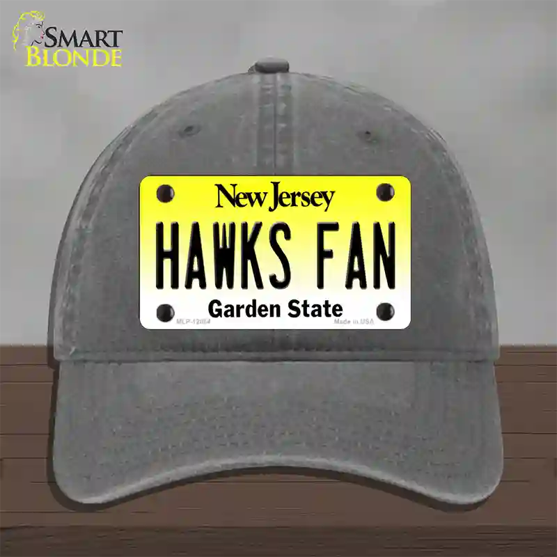 Hawks Fan New Jersey Novelty License Plate Hat Unconstructed Cotton / Charcoal