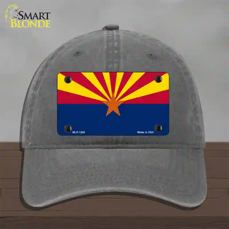 Arizona Small Star Novelty License Plate Hat Unconstructed Cotton / Charcoal