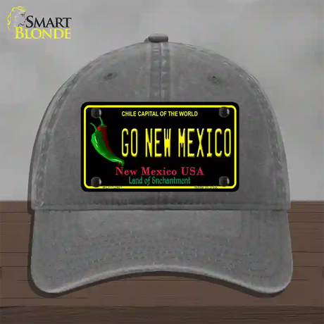 Go New Mexico Novelty License Plate Hat Unconstructed Cotton / Charcoal