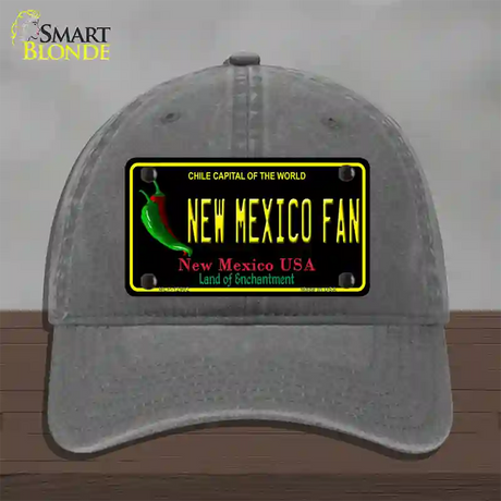 New Mexico Fan Novelty License Plate Hat Unconstructed Cotton / Charcoal