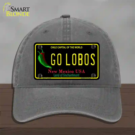 Go Lobos Novelty License Plate Hat Unconstructed Cotton / Charcoal