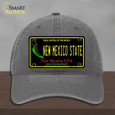 New Mexico State Novelty License Plate Hat Unconstructed Cotton / Charcoal