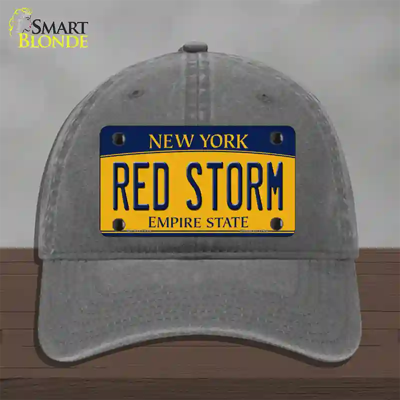 Red Storm Novelty License Plate Hat Unconstructed Cotton / Charcoal