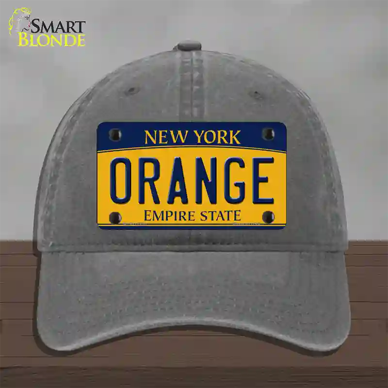 Orange Novelty License Plate Hat Unconstructed Cotton / Charcoal