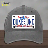 Duke | UNC Novelty License Plate Hat Unconstructed Cotton / Charcoal