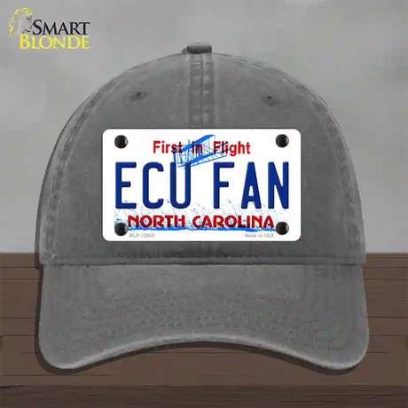 East Carolina Univ Fan Novelty License Plate Hat Unconstructed Cotton / Charcoal