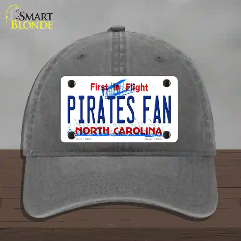 Pirates Fan North Carolina Novelty License Plate Hat Unconstructed Cotton / Charcoal