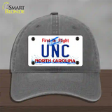 Univ North Carolina Novelty License Plate Hat Unconstructed Cotton / Charcoal