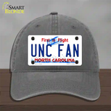 Univ North Carolina Fan Novelty License Plate Hat Unconstructed Cotton / Charcoal