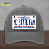 North Carolina State Fan Novelty License Plate Hat Unconstructed Cotton / Charcoal