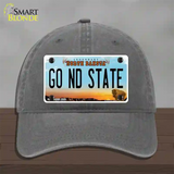 Go North Dakota State Novelty License Plate Hat Unconstructed Cotton / Charcoal