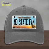 North Dakota State Fan Novelty License Plate Hat Unconstructed Cotton / Charcoal