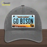 Go Bison Novelty License Plate Hat Unconstructed Cotton / Charcoal