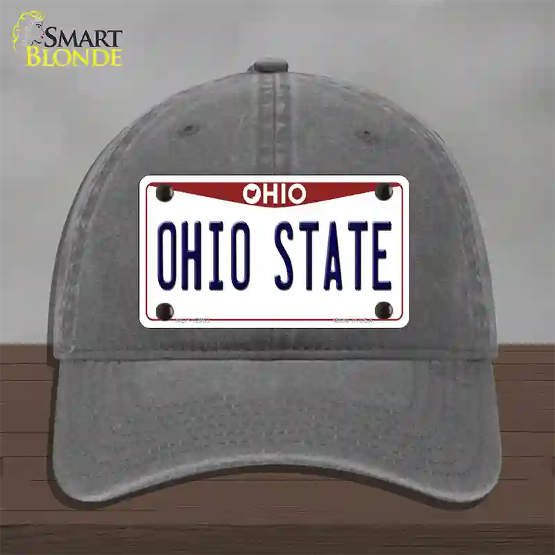 Ohio State Univ Novelty License Plate Hat Unconstructed Cotton / Charcoal