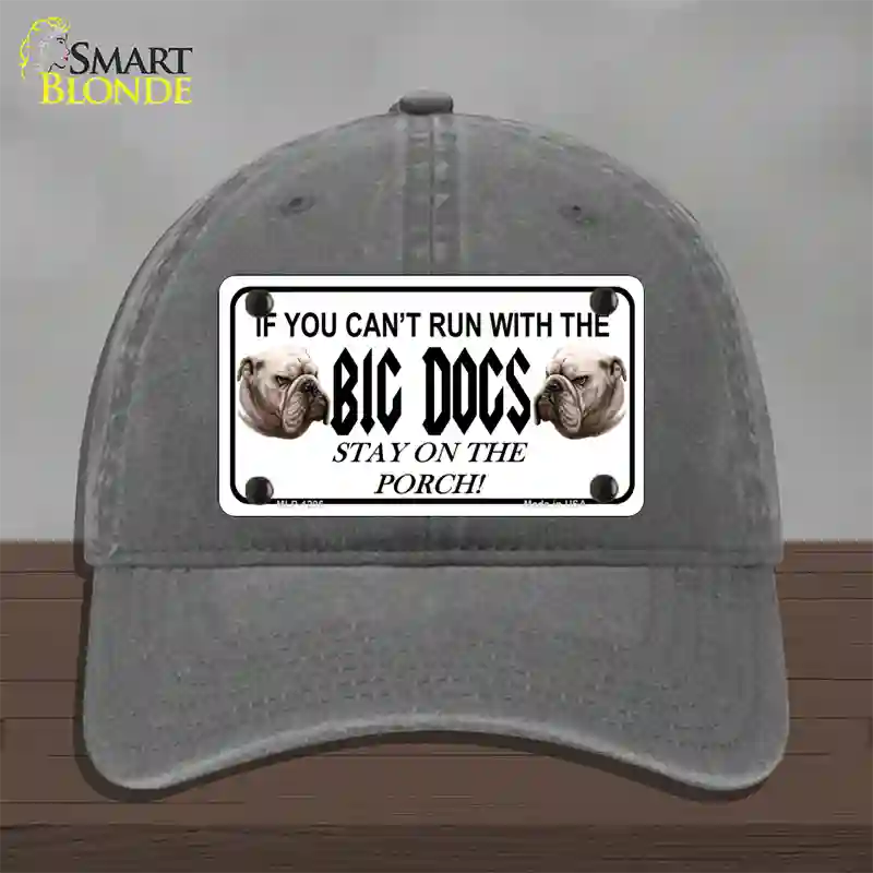 Run With The Big Dogs Novelty License Plate Hat Unconstructed Cotton / Charcoal