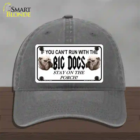 Run With The Big Dogs Novelty License Plate Hat Unconstructed Cotton / Charcoal