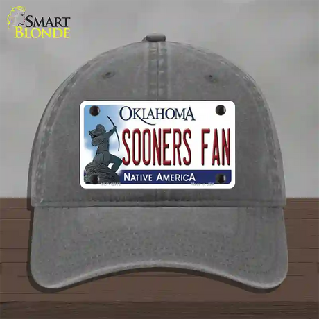 Sooners Fan Novelty License Plate Hat Unconstructed Cotton / Charcoal