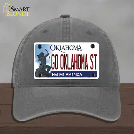 Go Oklahoma State Novelty License Plate Hat Unconstructed Cotton / Charcoal