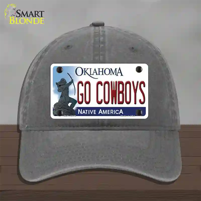 Go Cowboys Novelty License Plate Hat Unconstructed Cotton / Charcoal