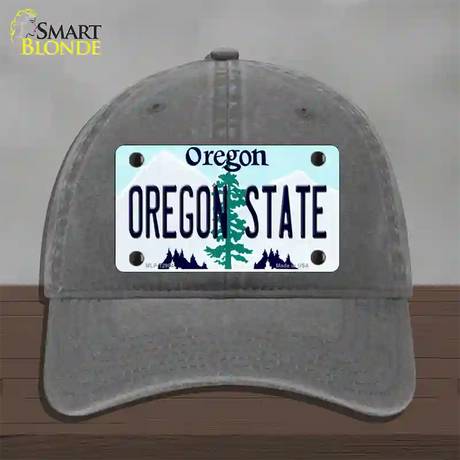 Oregon State Novelty License Plate Hat Unconstructed Cotton / Charcoal