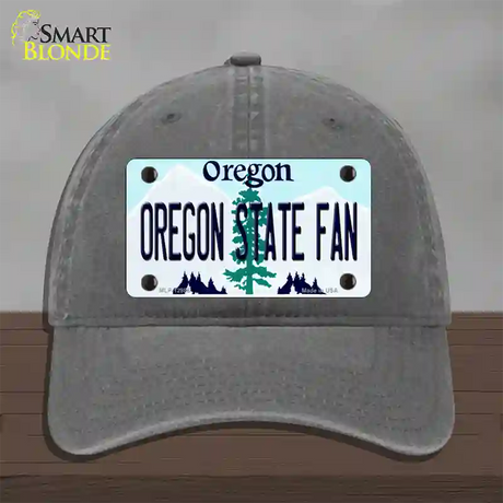 Oregon State Fan Novelty License Plate Hat Unconstructed Cotton / Charcoal