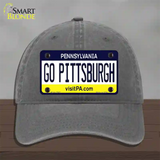 Go Pittsburgh Novelty License Plate Hat Unconstructed Cotton / Charcoal