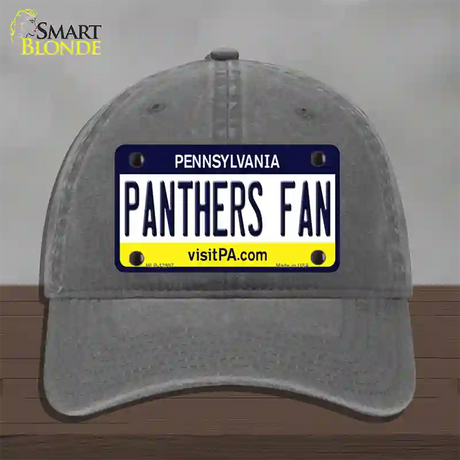 Panthers Fan Novelty License Plate Hat Unconstructed Cotton / Charcoal