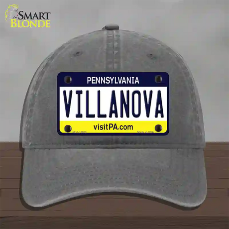 Villanova Novelty License Plate Hat Unconstructed Cotton / Charcoal