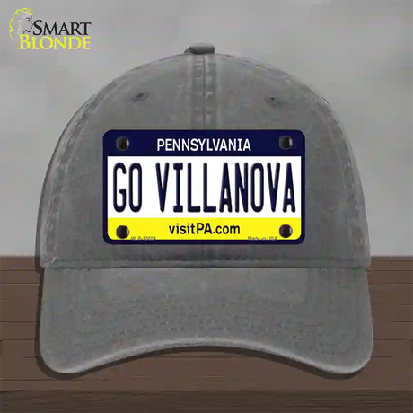 Go Villanova Novelty License Plate Hat Unconstructed Cotton / Charcoal