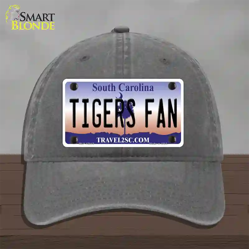 South Carolina Plate Tigers Fan Novelty License Plate Hat Unconstructed Cotton / Charcoal