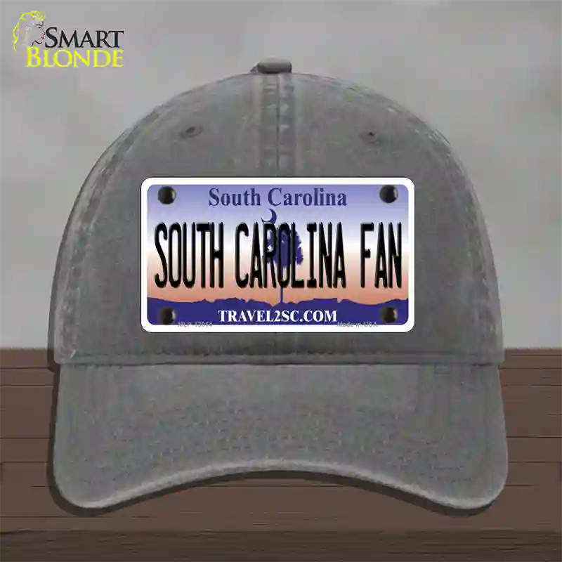 South Carolina Fan Novelty License Plate Hat Unconstructed Cotton / Charcoal