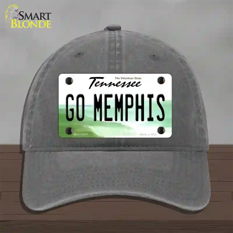 Go Memphis Novelty License Plate Hat Unconstructed Cotton / Charcoal