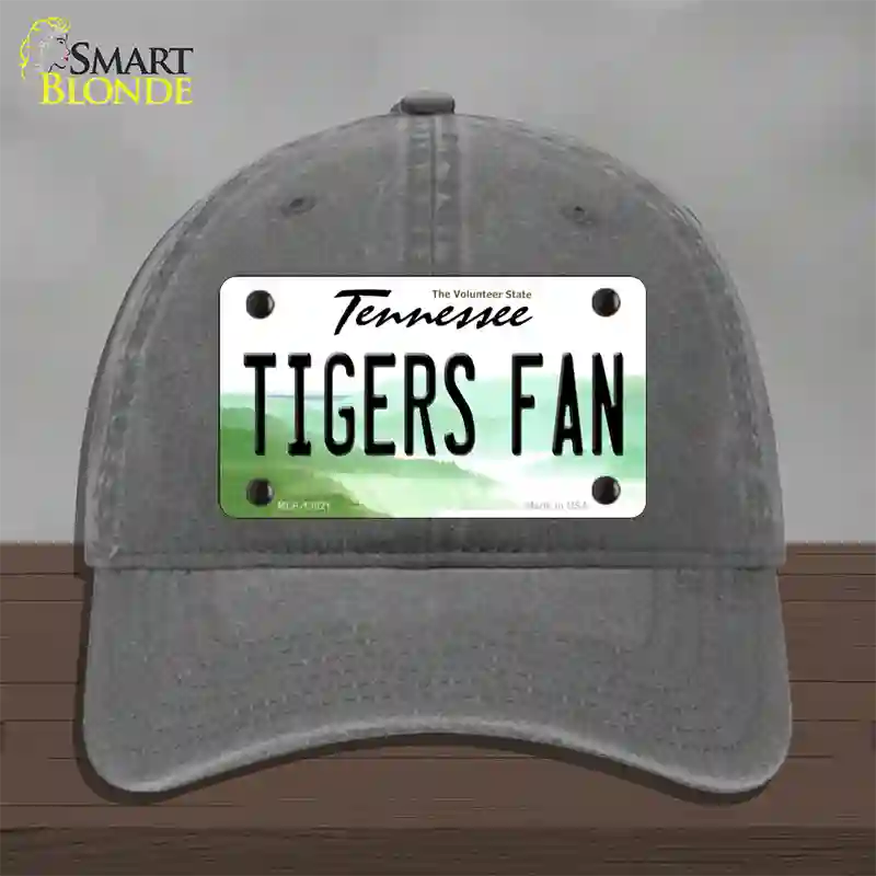 Tennessee Plate Tigers Fan Novelty License Plate Hat Unconstructed Cotton / Charcoal