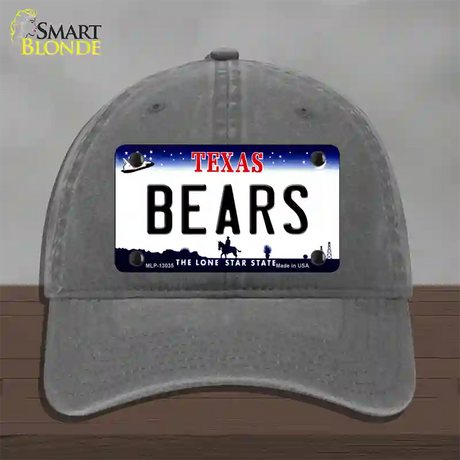 Bears Novelty License Plate Hat Unconstructed Cotton / Charcoal