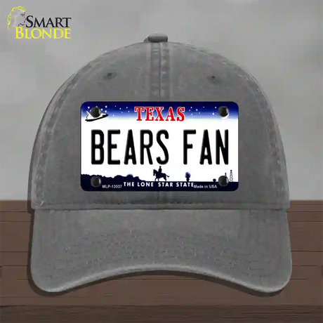 Bears Fan Novelty License Plate Hat Unconstructed Cotton / Charcoal