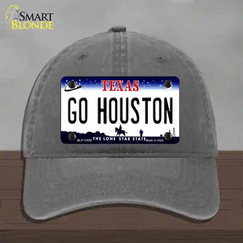 Go Houston Novelty License Plate Hat Unconstructed Cotton / Charcoal