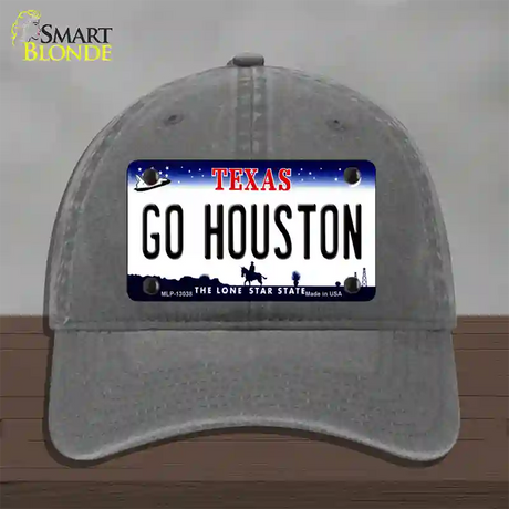 Go Houston Novelty License Plate Hat Unconstructed Cotton / Charcoal