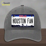 Houston Fan Novelty License Plate Hat Unconstructed Cotton / Charcoal