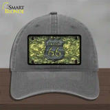 Route 66 Camouflage Novelty License Plate Hat Unconstructed Cotton / Charcoal