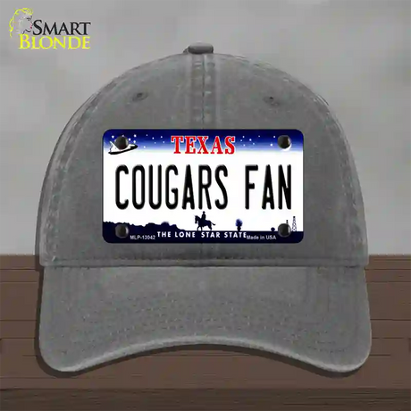 Cougars Fan Novelty License Plate Hat Unconstructed Cotton / Charcoal