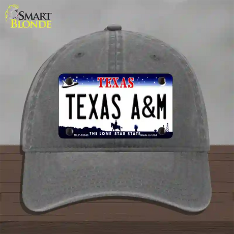 Texas A&M Novelty License Plate Hat Unconstructed Cotton / Charcoal