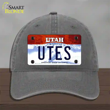 Utes Novelty License Plate Hat Unconstructed Cotton / Charcoal