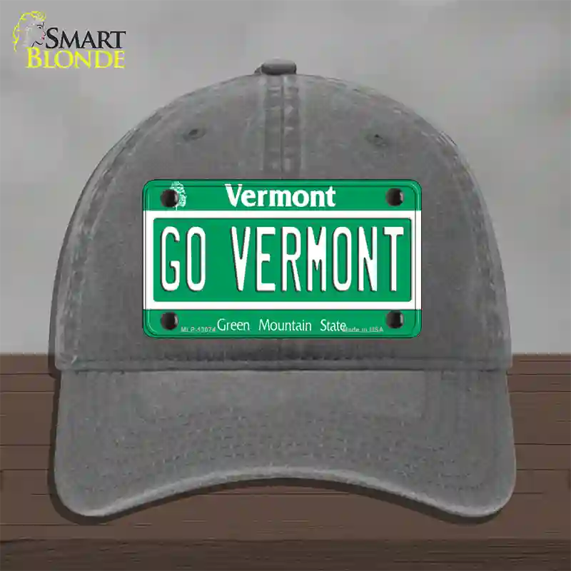 Go Vermont Novelty License Plate Hat Unconstructed Cotton / Charcoal