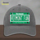 Vermont Fan Novelty License Plate Hat Unconstructed Cotton / Charcoal