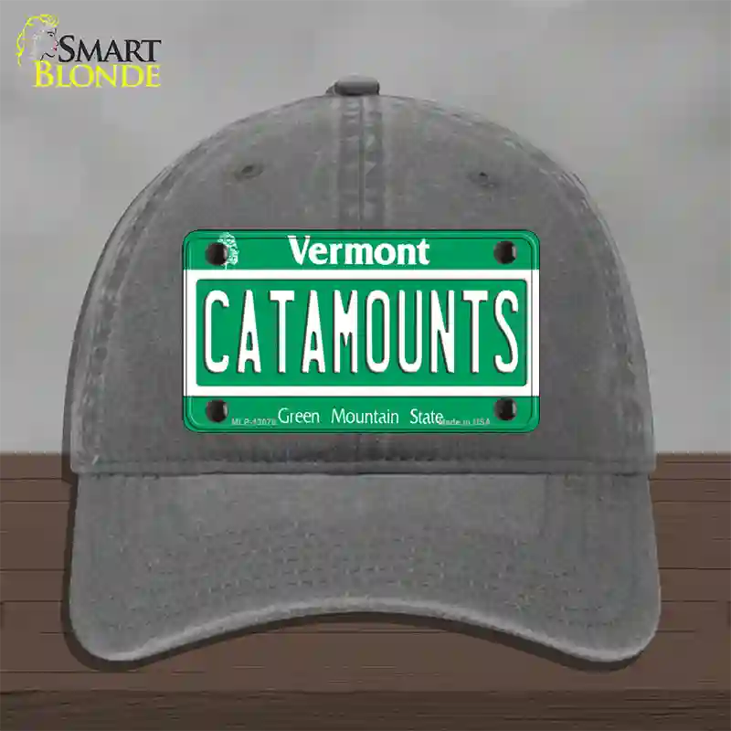 Catamounts Novelty License Plate Hat Unconstructed Cotton / Charcoal