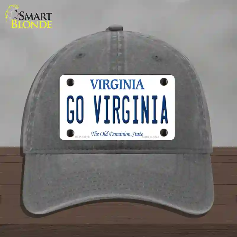 Go Virginia Novelty License Plate Hat Unconstructed Cotton / Charcoal